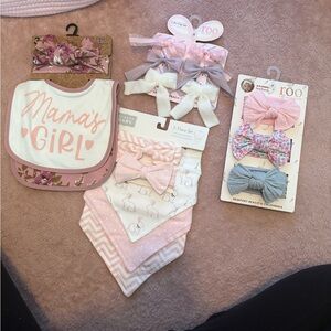 Assortment of bows and bibs